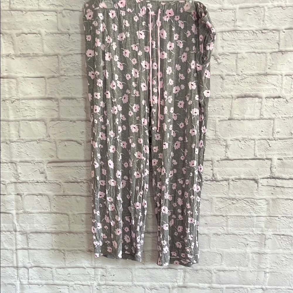 Floral Gray Pajama Pants - Picture 1 of 4